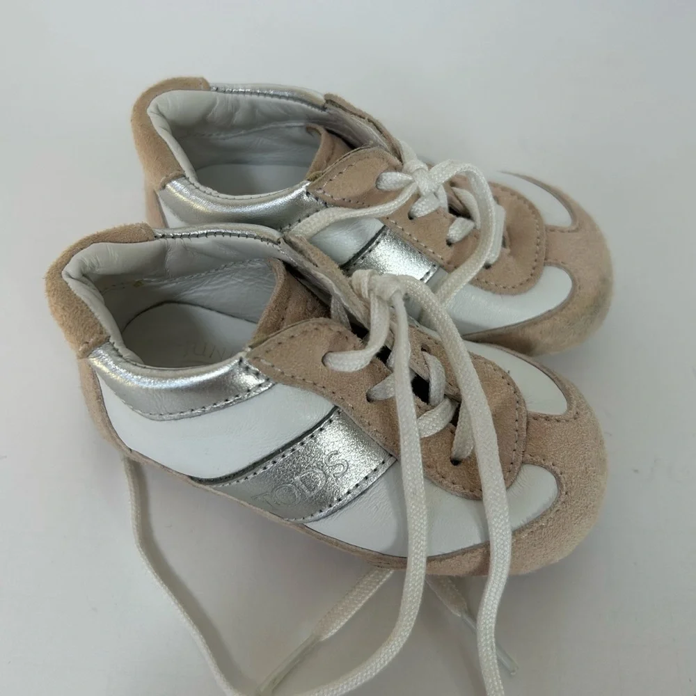 TOD’S Junior Baby Silver and Tan Shoes